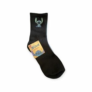 NWT Disney Stitch Y2K Lavender Black Crew Socks 3pk